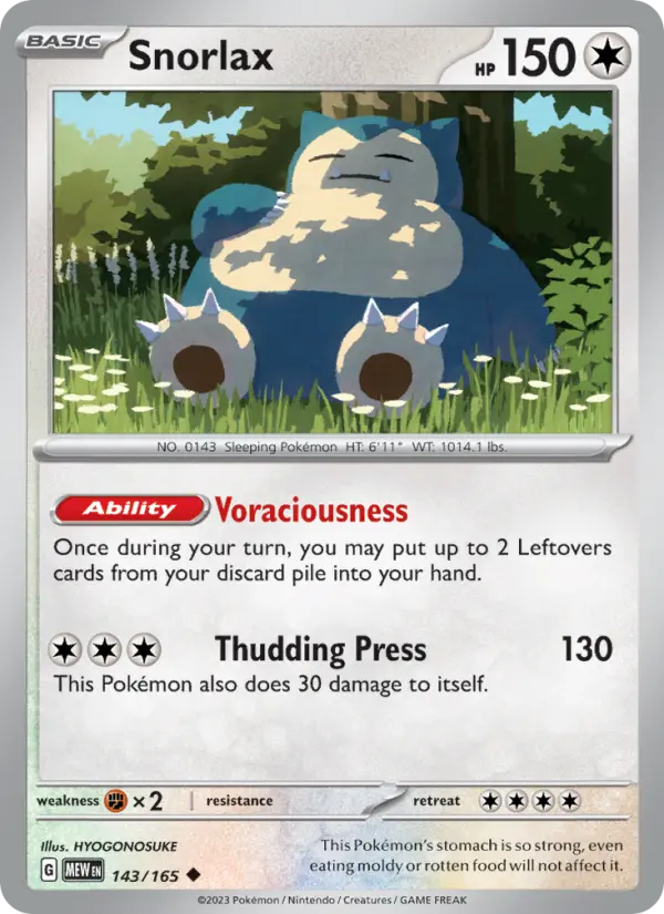 Snorlax, 143/165