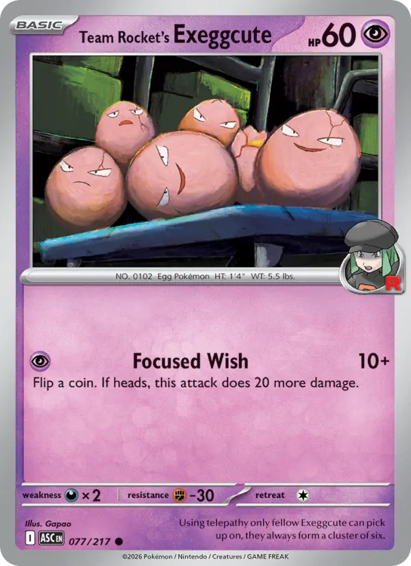 Team Rocket's Exeggcute, 077/217