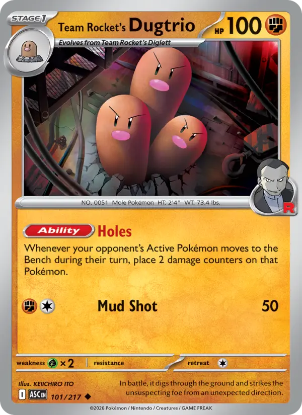 Team Rocket's Dugtrio, 101/217