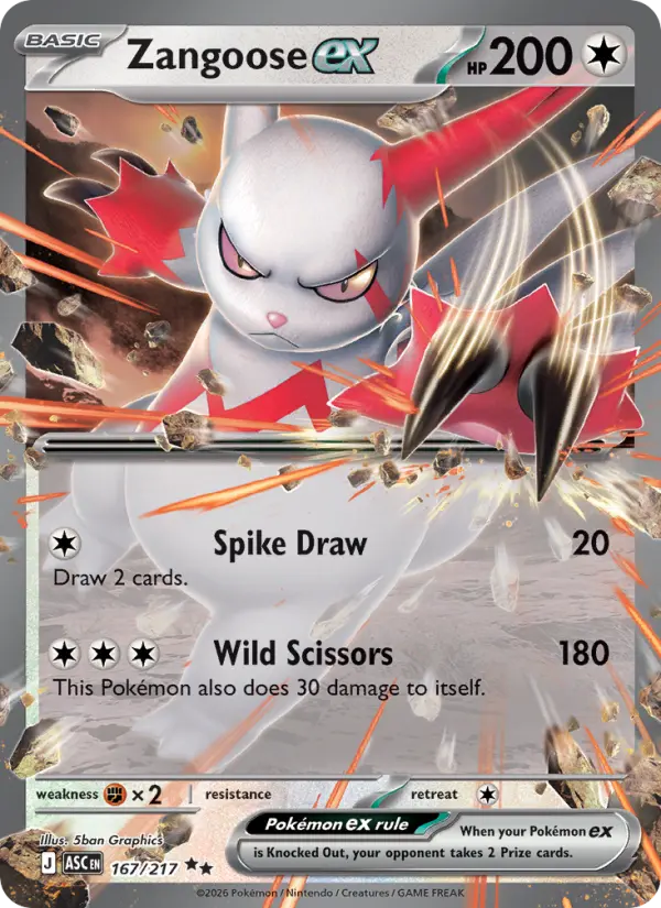 Zangoose ex, 167/217