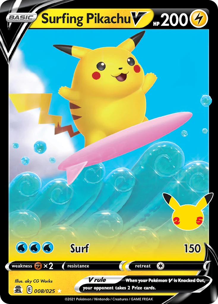 Surfing Pikachu V, 008/025