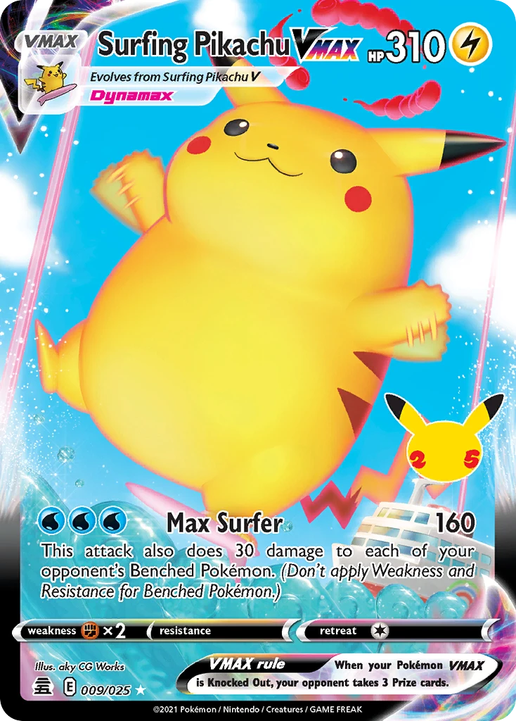 Surfing Pikachu VMAX, 009/025