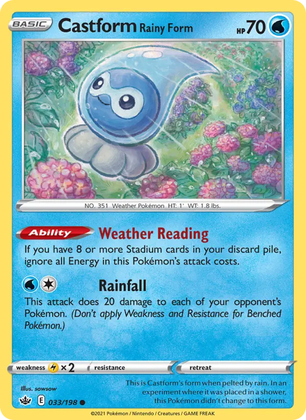 Castform Rainy Form, 033/198