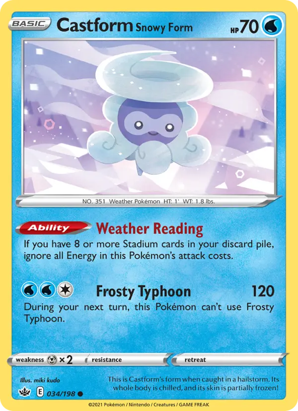 Castform Snowy Form, 034/198