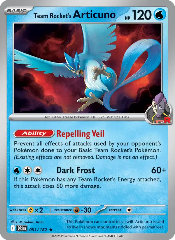 Team Rocket's Articuno, 051/182