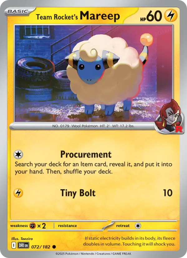 Team Rocket's Mareep, 072/182