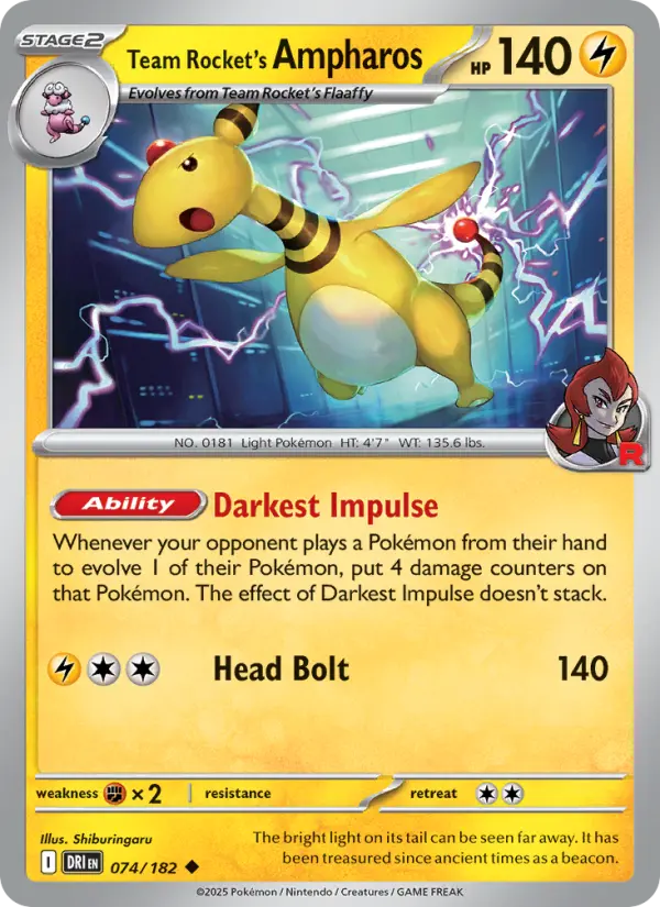 Team Rocket's Ampharos, 074/182