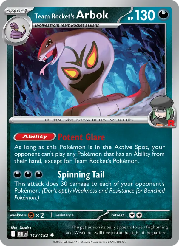 Team Rocket's Arbok, 113/182