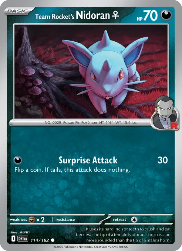 Team Rocket's Nidoran♀, 114/182