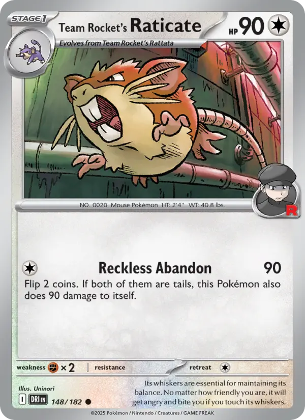 Team Rocket's Raticate, 148/182