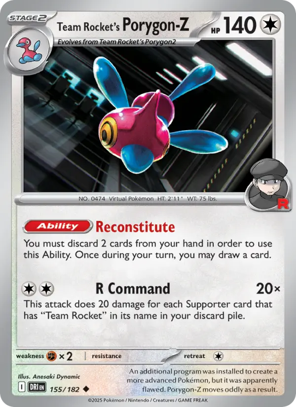 Team Rocket's Porygon-Z, 155/182