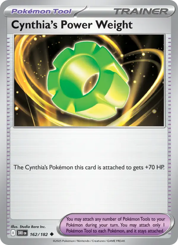 Cynthia's Power Weight, 162/182