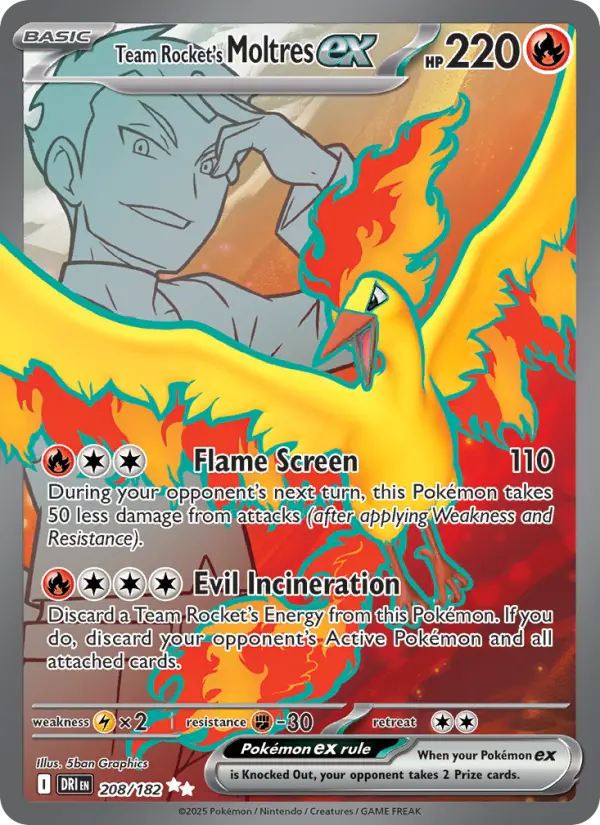 Team Rocket's Moltres ex, 208/182