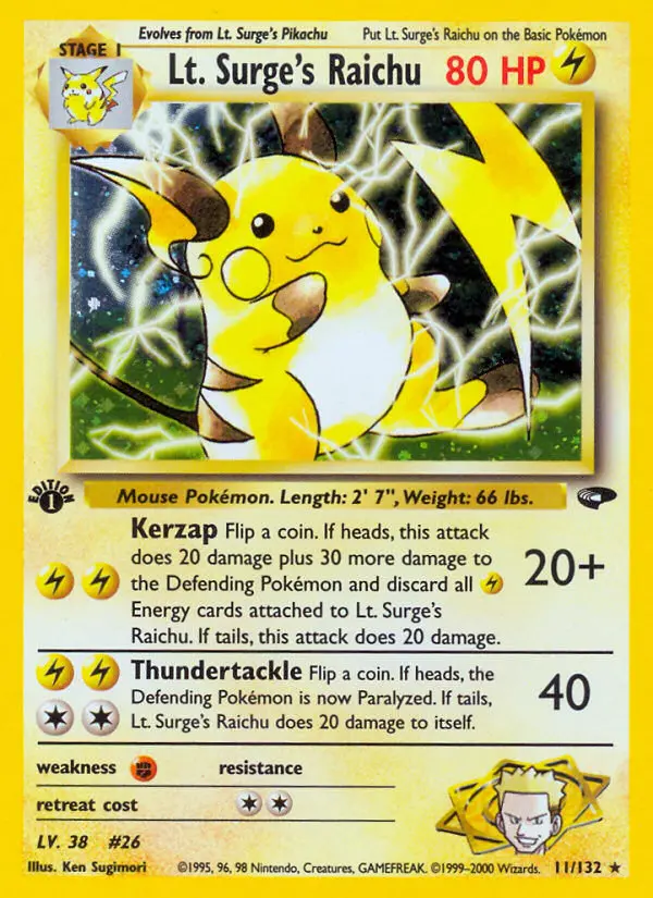 Lt. Surge's Raichu, 011/132