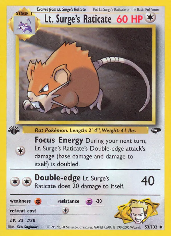 Lt. Surge's Raticate, 053/132