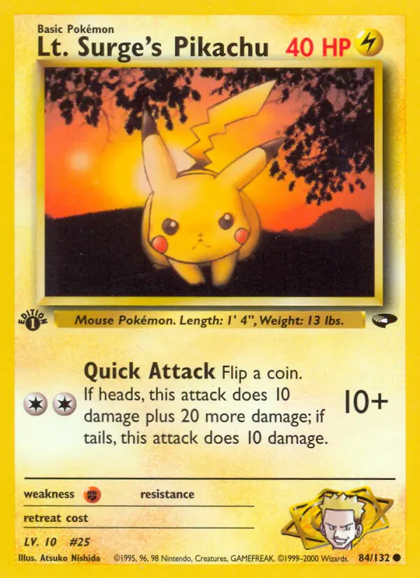 Lt. Surge's Pikachu, 084/132