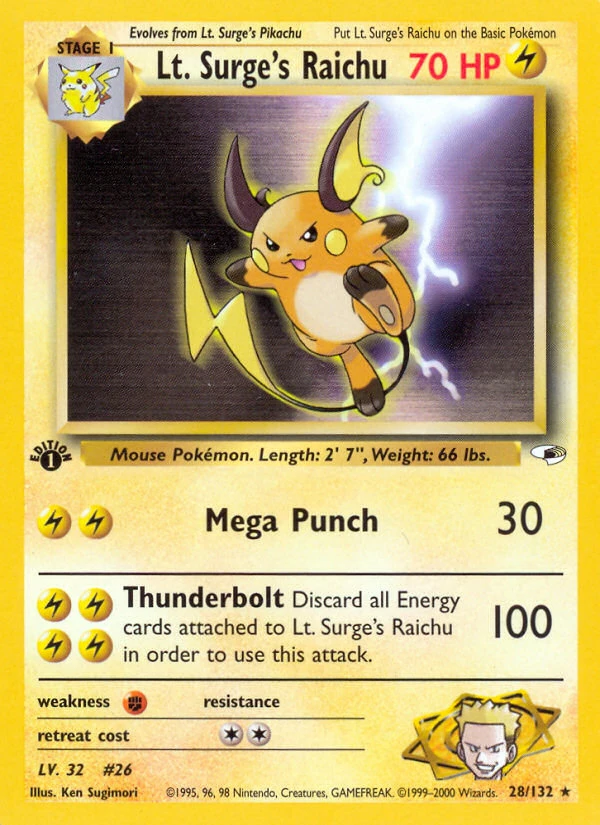 Lt. Surge's Raichu, 028/132