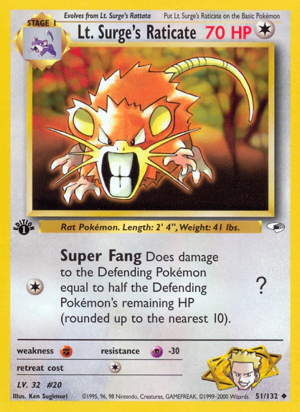 Lt. Surge's Raticate, 051/132