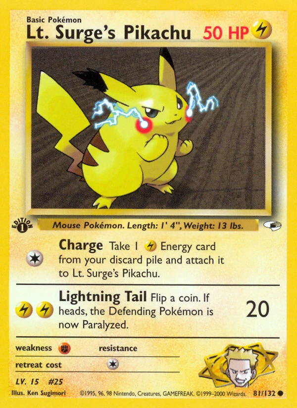 Lt. Surge's Pikachu, 081/132