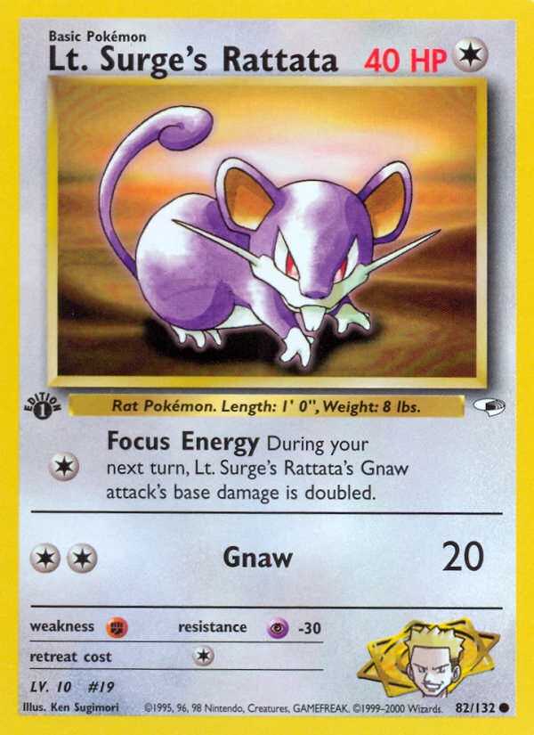 Lt. Surge's Rattata, 082/132