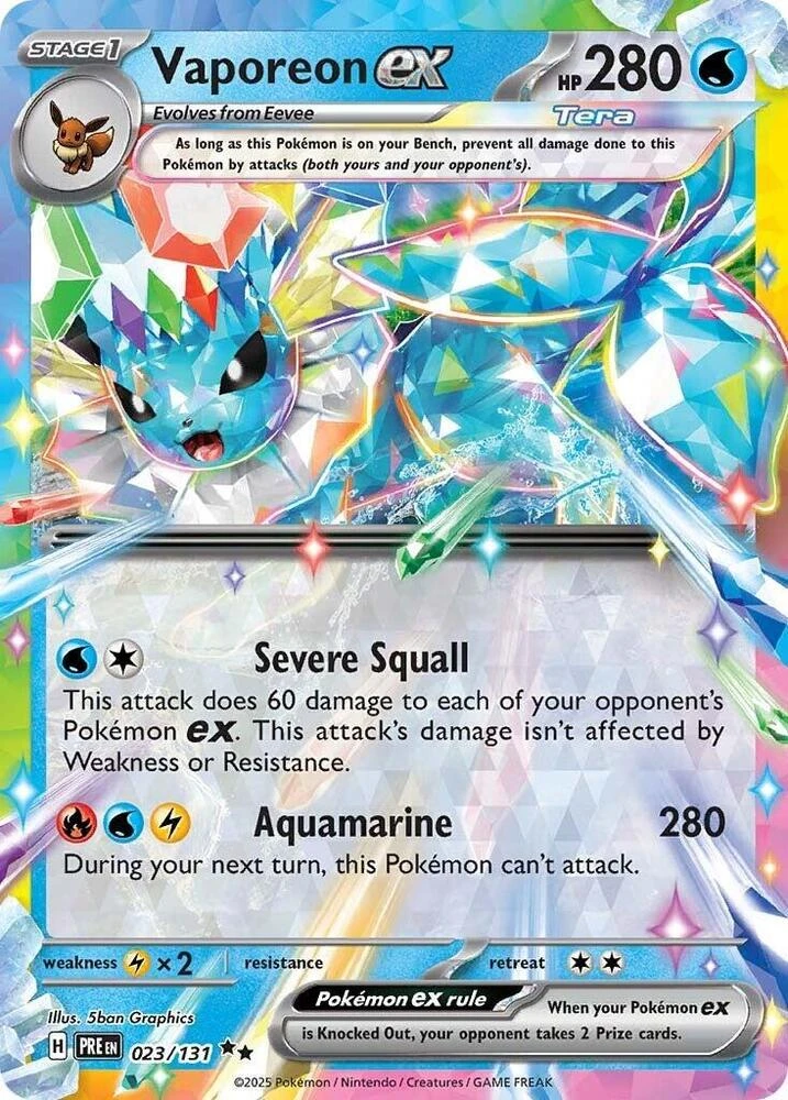 Vaporeon ex (Surprise Box Stamp), 023/131