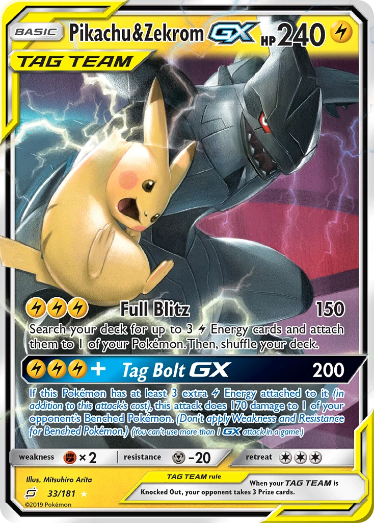 Pikachu & Zekrom-GX, 033/181