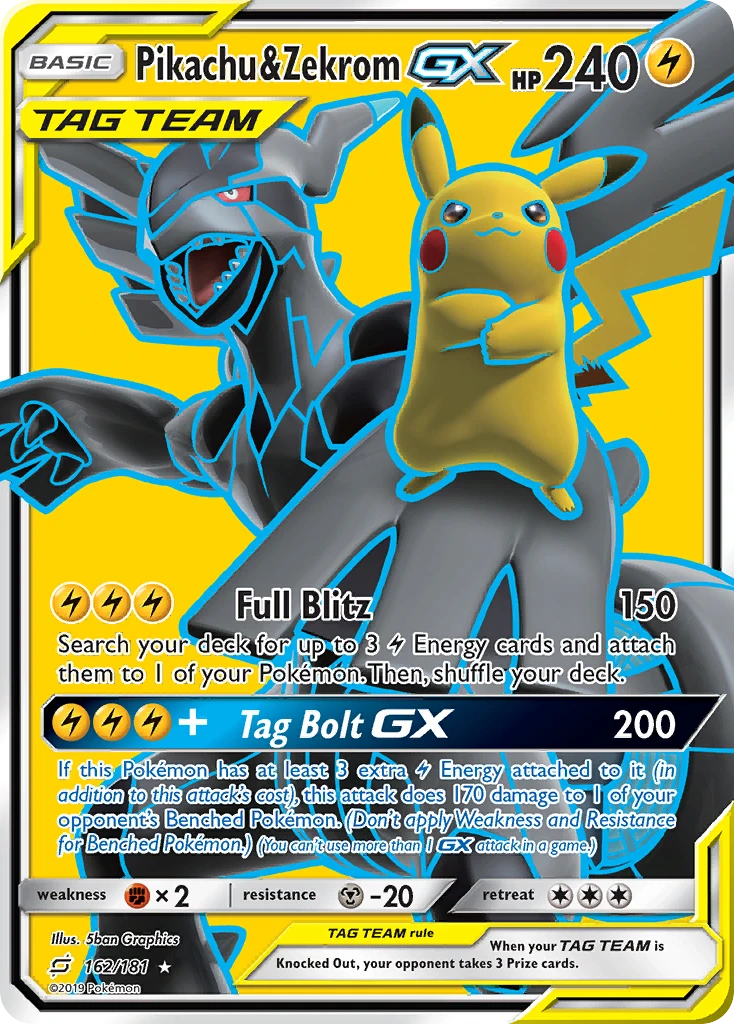 Pikachu & Zekrom-GX, 162/181