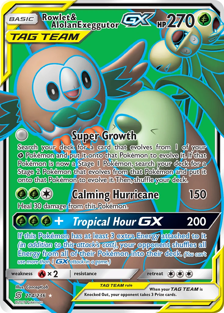 Rowlet & Alolan Exeggutor-GX, 214/236
