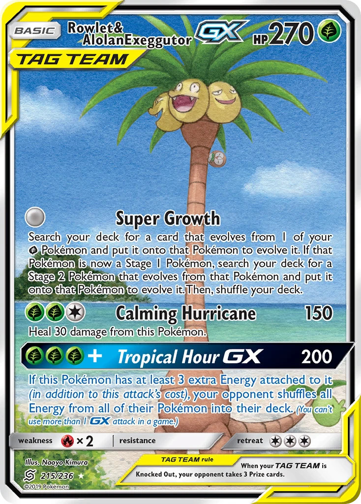 Rowlet & Alolan Exeggutor-GX, 215/236
