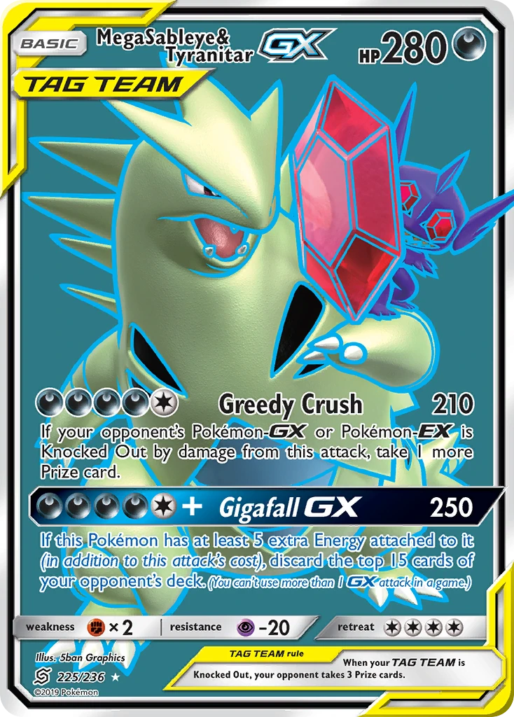 Mega Sableye & Tyranitar-GX, 225/236
